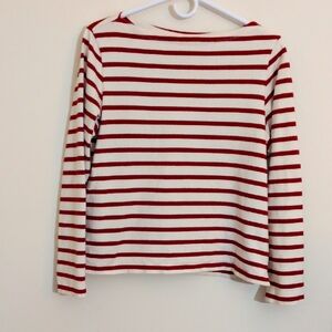 UNIQLO Red and White Stripped Long Sleeve Shirt Cotton Size M